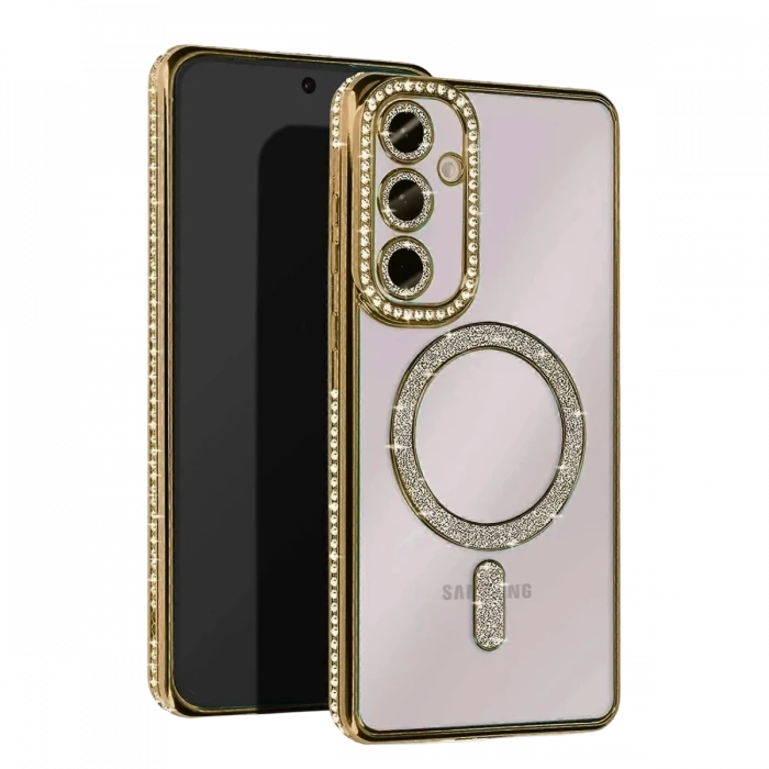 Newface Samsung Galaxy A35 5G Joke Simli Magneticsafe Kılıf - Gold