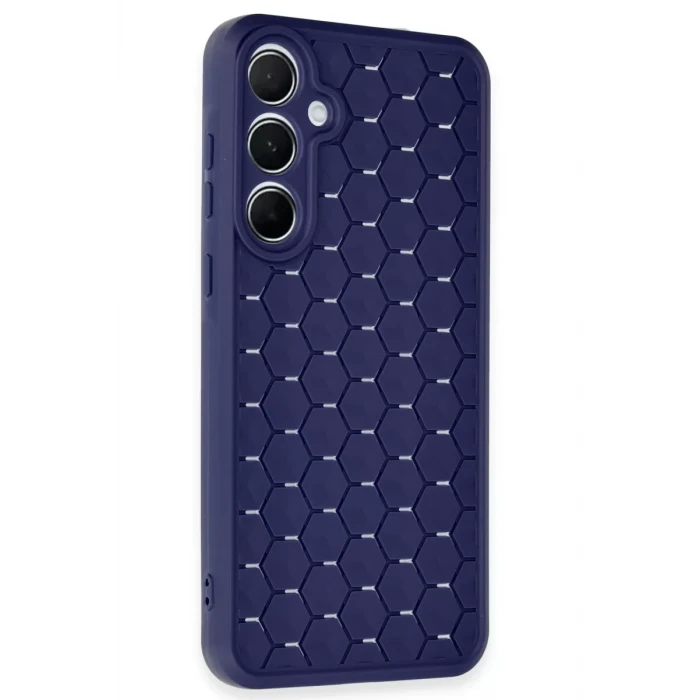 Newface Samsung Galaxy A35 5G Kılıf Petek Silikon Kapak - Lacivert