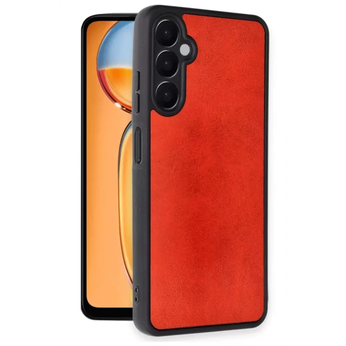 Newface Samsung Galaxy A36 Kılıf Aras Deri Kapak - Kırmızı
