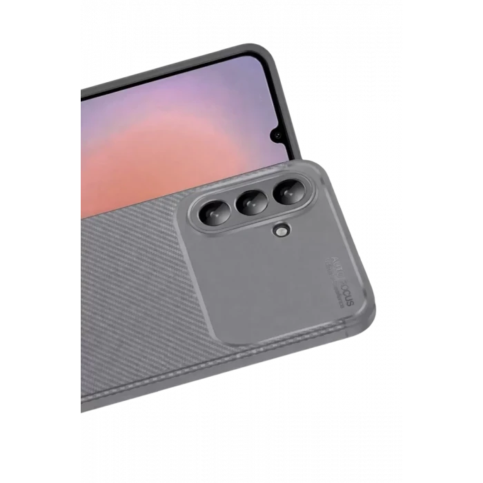 Newface Samsung Galaxy A36 Kılıf Auto Focus Karbon Kapak - Gri