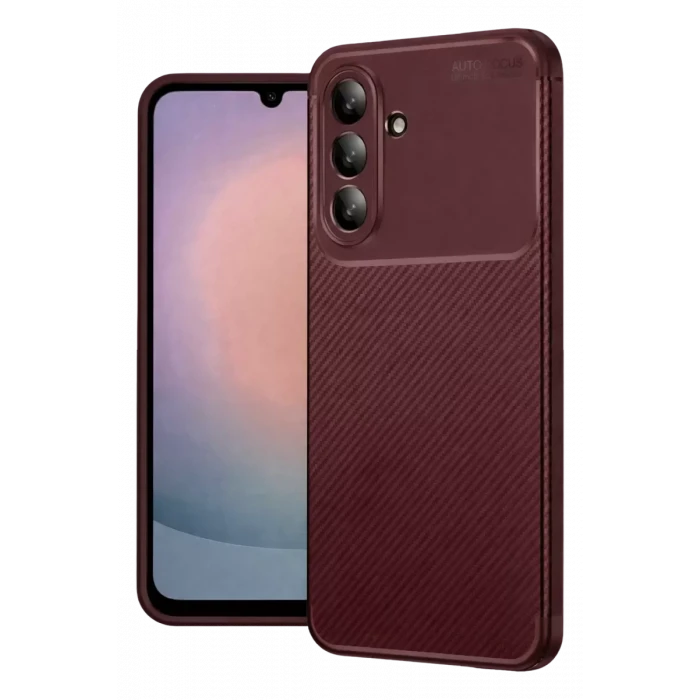 Newface Samsung Galaxy A37 5G Auto Focus Karbon Kapak - Bordo