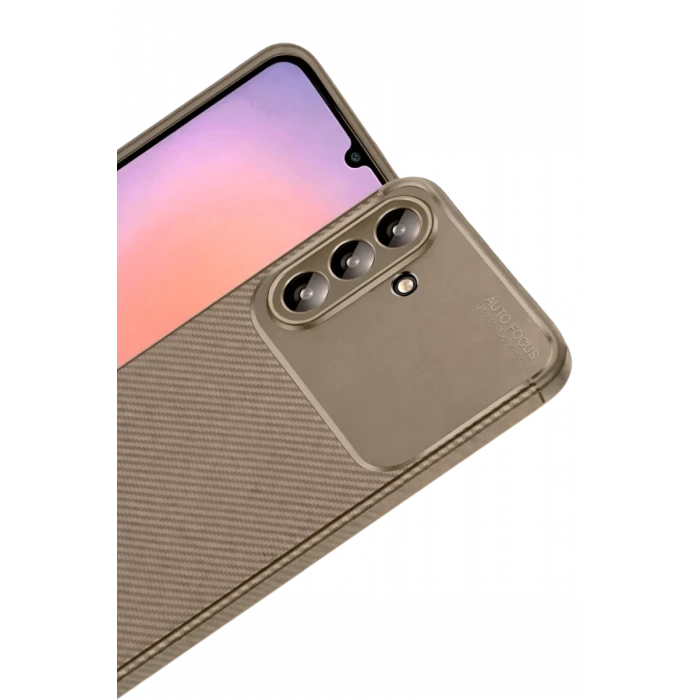 Newface Samsung Galaxy A37 5G Auto Focus Karbon Kapak - Kahverengi