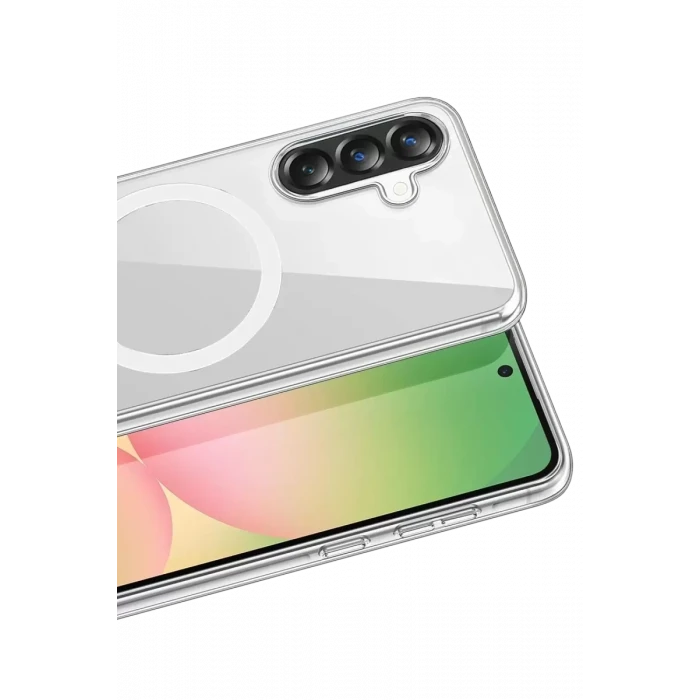 Newface Samsung Galaxy A37 5G Combo Sert Şeffaf Magsafe Kapak - Şeffaf