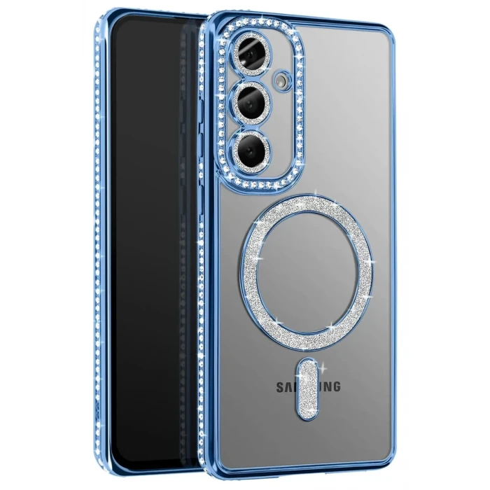 Newface Samsung Galaxy A37 5G Joke Simli Magneticsafe Kılıf - Mavi