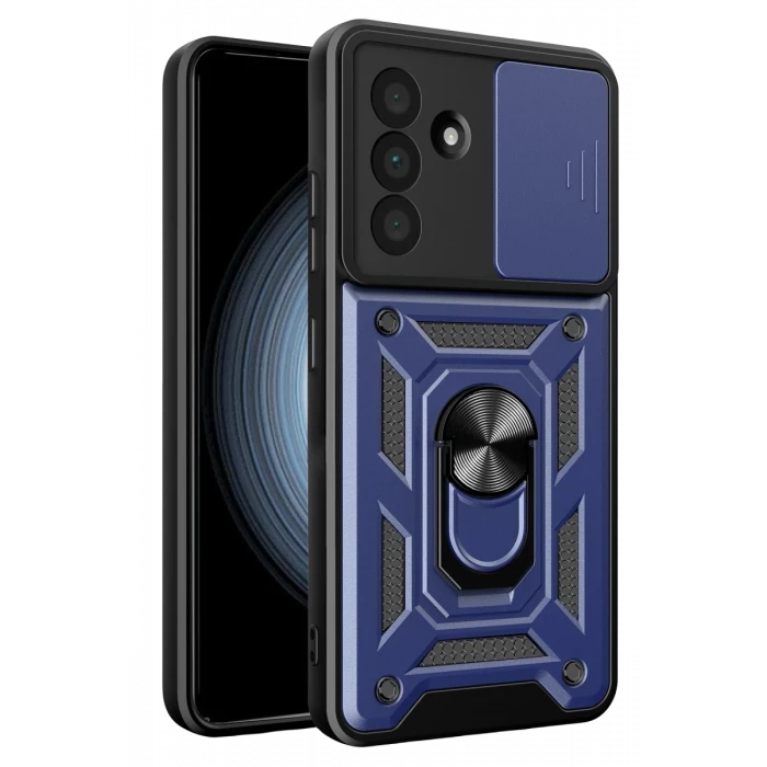 Newface Samsung Galaxy A37 5G Pars Lens Yüzüklü Silikon - Lacivert