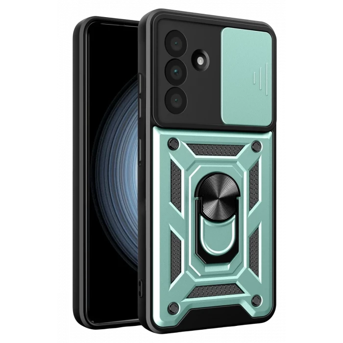 Newface Samsung Galaxy A37 5G Pars Lens Yüzüklü Silikon - Yeşil