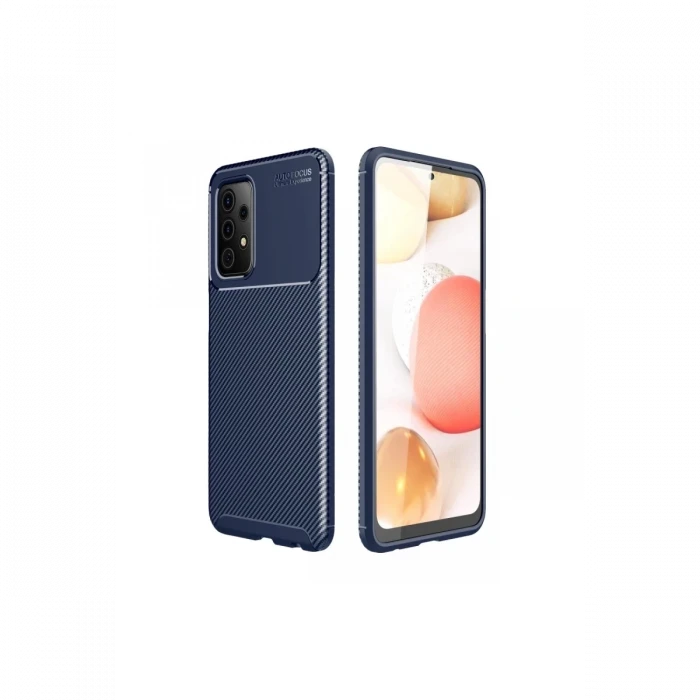 Newface Samsung Galaxy A52 Kılıf Auto Focus Karbon Kapak - Lacivert