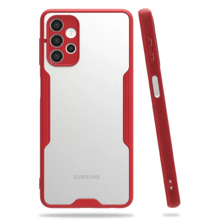 Newface Samsung Galaxy A52 Kılıf Platin Silikon - Kırmızı
