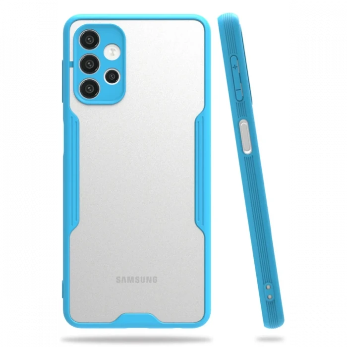 Newface Samsung Galaxy A52 Kılıf Platin Silikon - Mavi