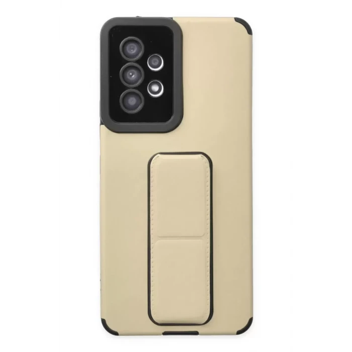 Newface Samsung Galaxy A53 5G Kılıf Mega Standlı Silikon - Gold