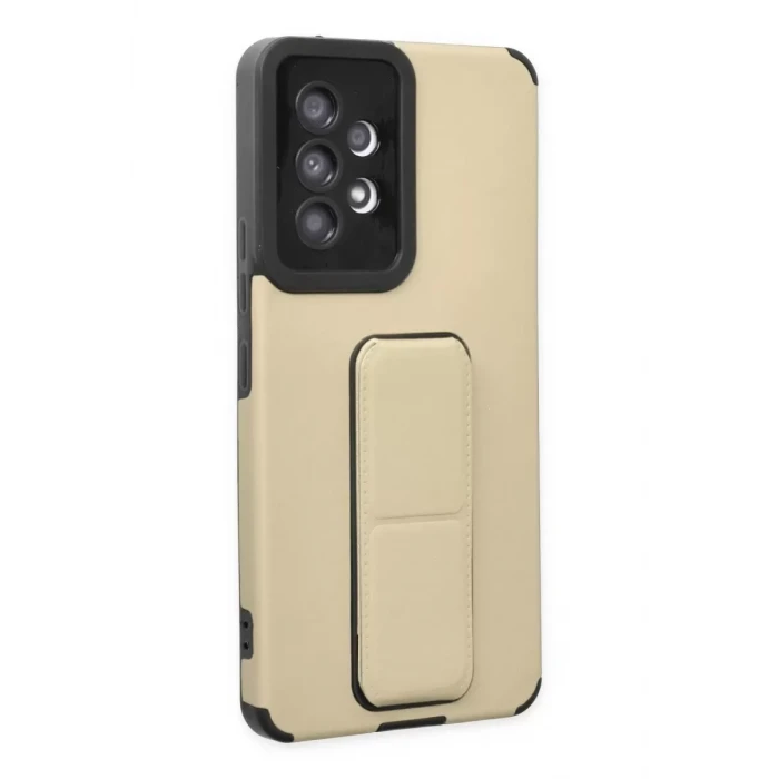 Newface Samsung Galaxy A53 5G Kılıf Mega Standlı Silikon - Gold
