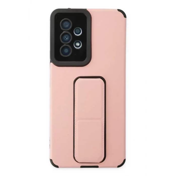 Newface Samsung Galaxy A53 5G Kılıf Mega Standlı Silikon - Pudra