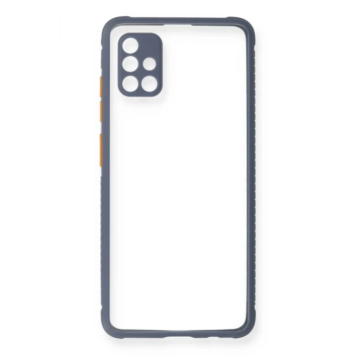 Newface Samsung Galaxy A71 Kılıf Miami Şeffaf Silikon - Gri