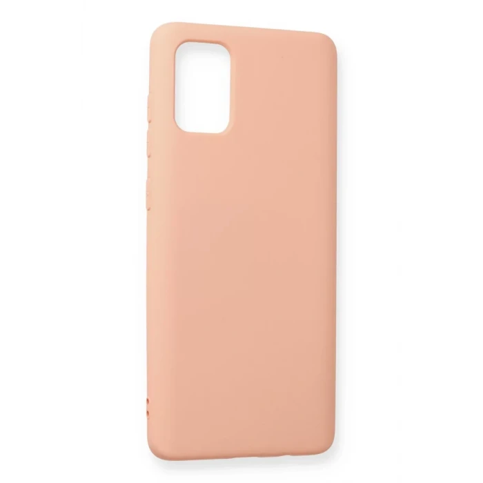 Newface Samsung Galaxy A71 Kılıf Nano içi Kadife Silikon - Pudra