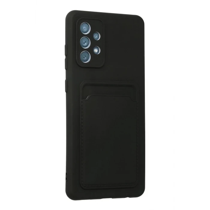 Newface Samsung Galaxy A72 Kılıf Kelvin Kartvizitli Silikon - Siyah