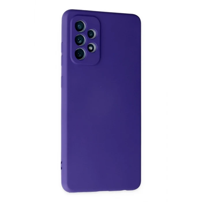 Newface Samsung Galaxy A72 Kılıf Nano içi Kadife Silikon - Mor