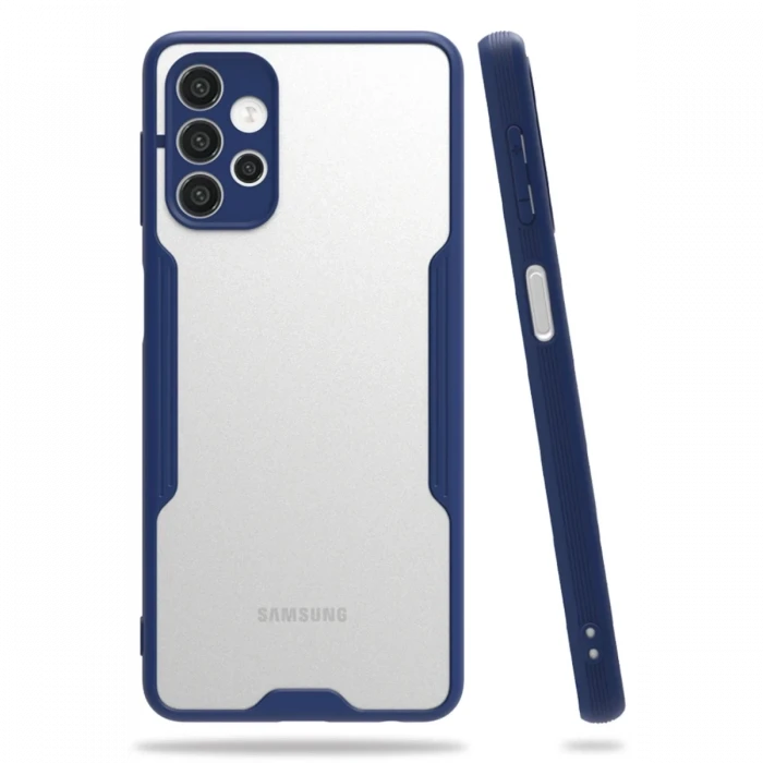 Newface Samsung Galaxy A72 Kılıf Platin Silikon - Lacivert