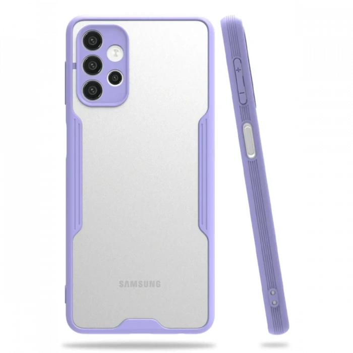 Newface Samsung Galaxy A72 Kılıf Platin Silikon - Lila