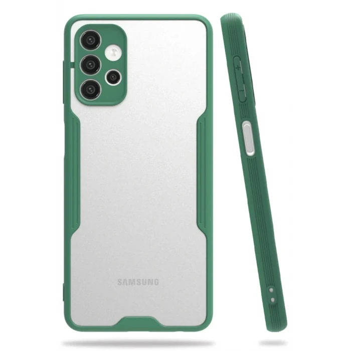 Newface Samsung Galaxy A72 Kılıf Platin Silikon - Yeşil