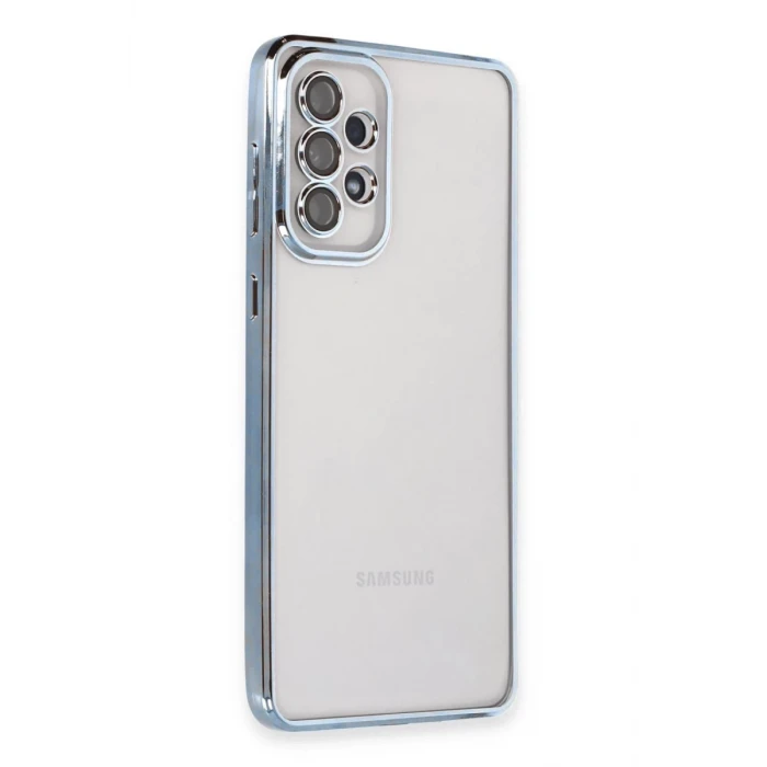 Newface Samsung Galaxy A73 5G Kılıf Razer Lensli Silikon - Açık Mavi
