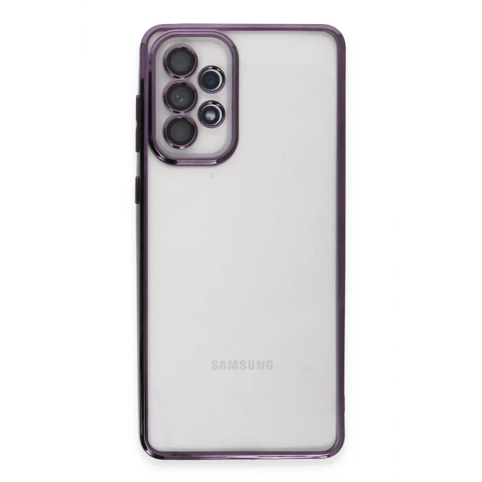 Newface Samsung Galaxy A73 5G Kılıf Razer Lensli Silikon - Mor