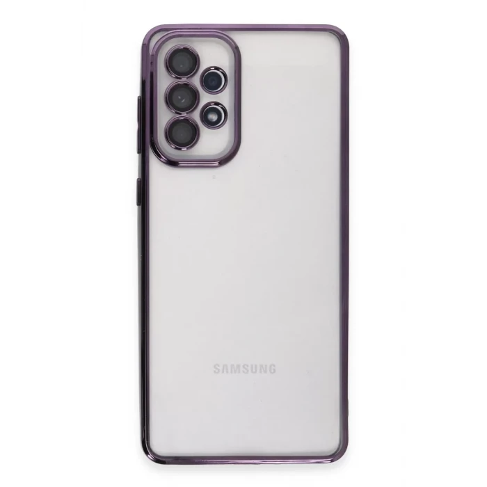 Newface Samsung Galaxy A73 5G Kılıf Razer Lensli Silikon - Mor
