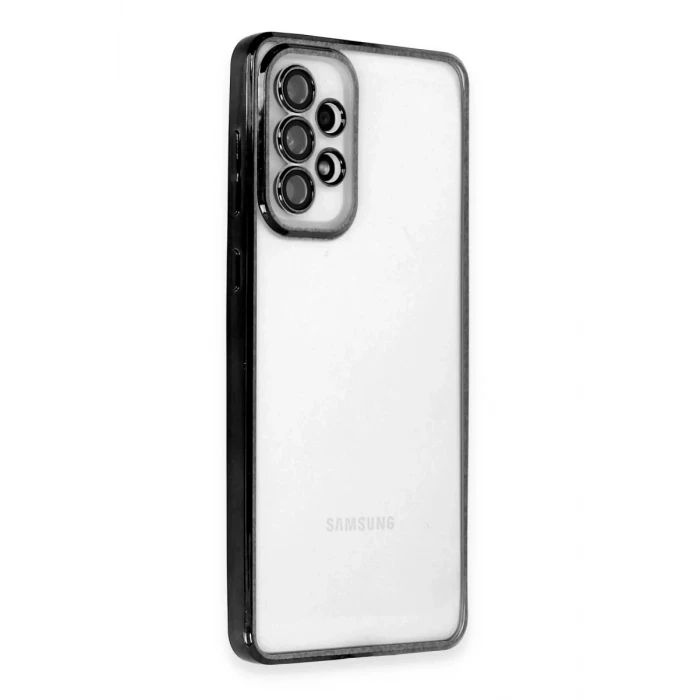 Newface Samsung Galaxy A73 5G Kılıf Razer Lensli Silikon - Siyah