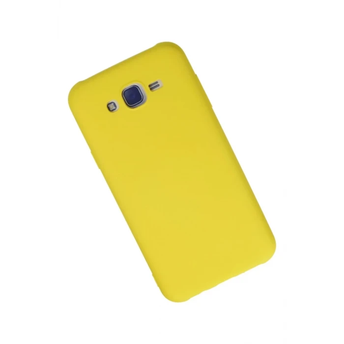 Newface Samsung Galaxy J7 Kılıf Nano içi Kadife Silikon - Sarı