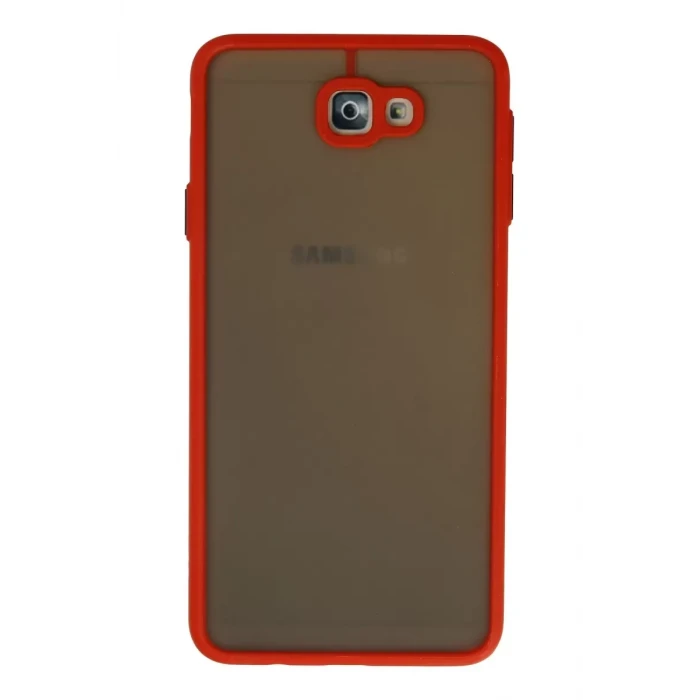 Newface Samsung Galaxy J7 Prime Kılıf Montreal Silikon Kapak - Kırmızı