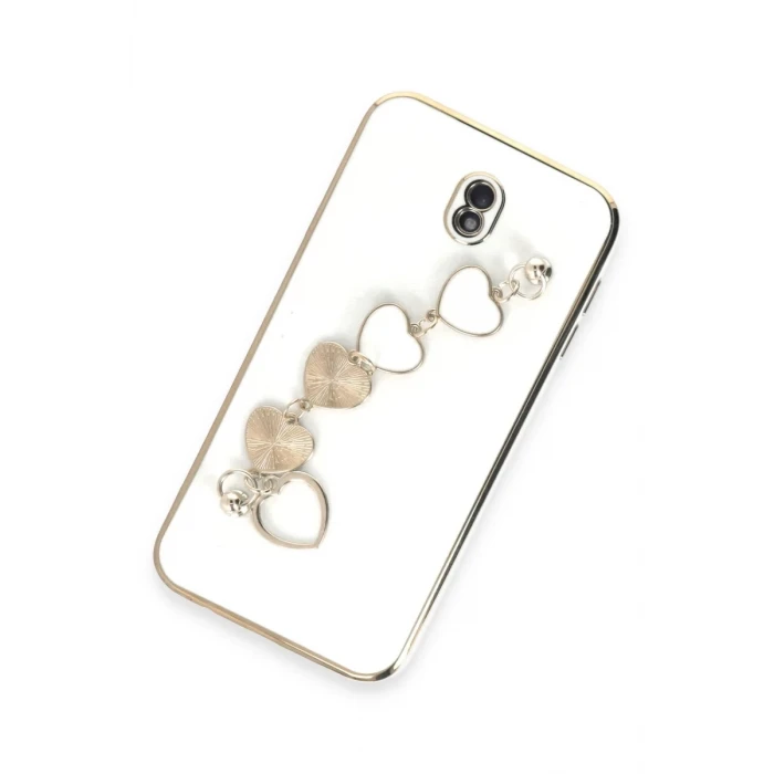 Newface Samsung Galaxy J7 Pro / J730 Kılıf Esila Silikon - Beyaz