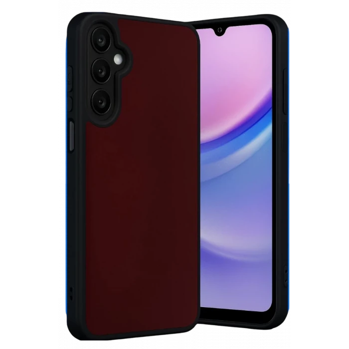 Newface Samsung Galaxy M15 Kılıf Aras Deri Kapak - Bordo