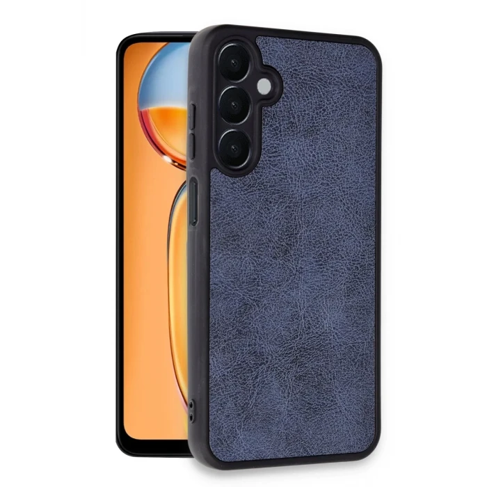 Newface Samsung Galaxy M15 Kılıf Aras Deri Kapak - Lacivert