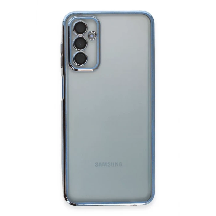 Newface Samsung Galaxy M23 Kılıf Razer Lensli Silikon - Açık Mavi