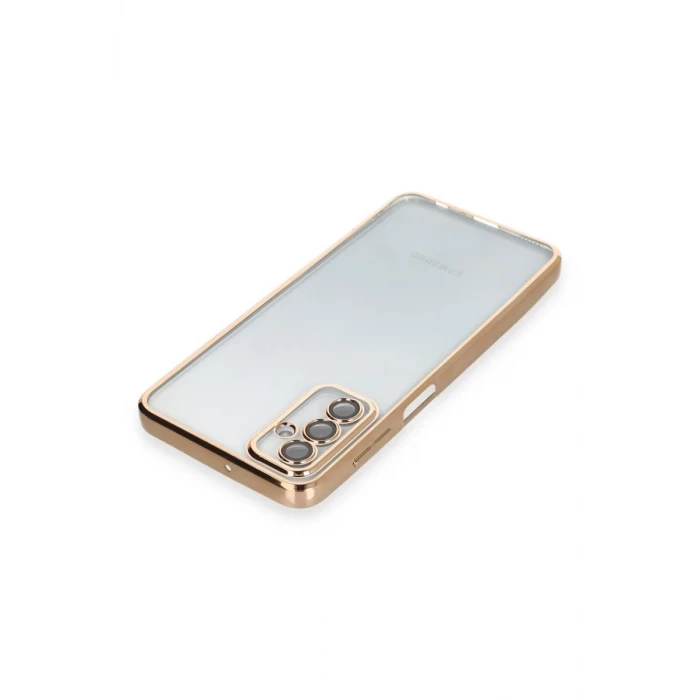 Newface Samsung Galaxy M23 Kılıf Razer Lensli Silikon - Gold