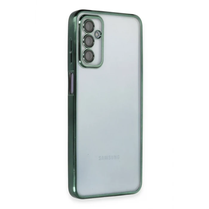 Newface Samsung Galaxy M23 Kılıf Razer Lensli Silikon - Yeşil