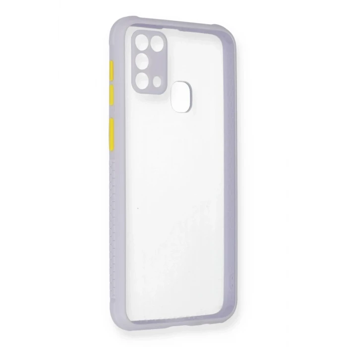 Newface Samsung Galaxy M31 Kılıf Miami Şeffaf Silikon - Lila