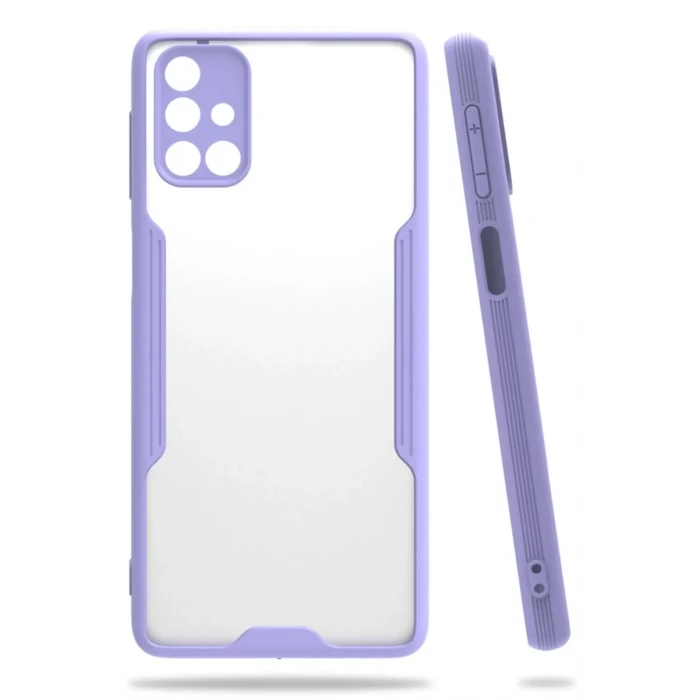 Newface Samsung Galaxy M31S Kılıf Platin Silikon - Lila