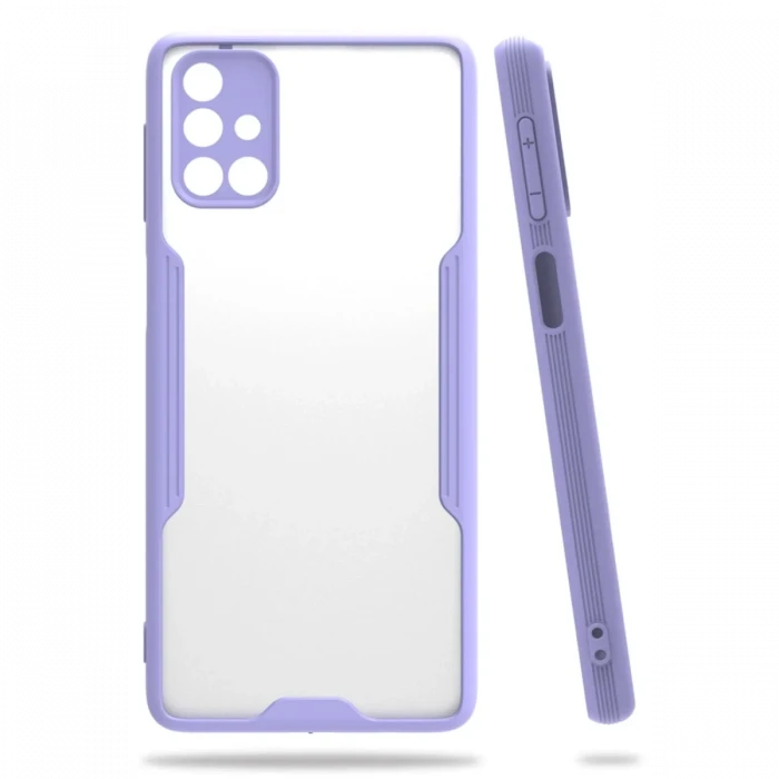 Newface Samsung Galaxy M31S Kılıf Platin Silikon - Lila