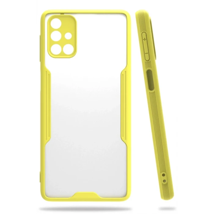 Newface Samsung Galaxy M31S Kılıf Platin Silikon - Sarı