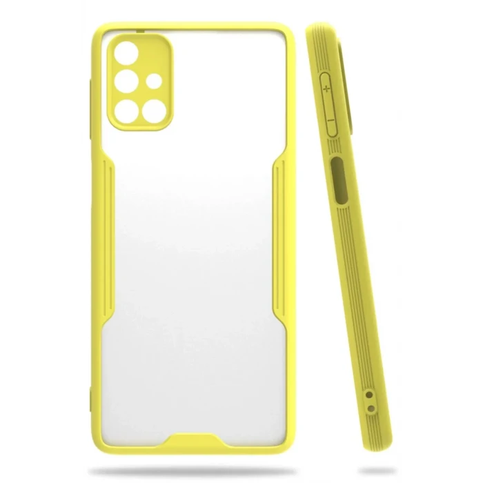 Newface Samsung Galaxy M31S Kılıf Platin Silikon - Sarı