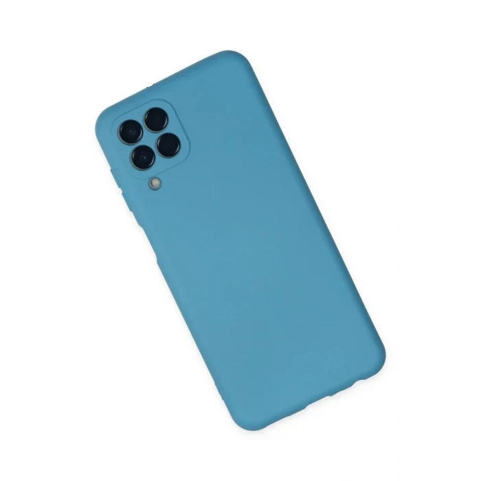 Newface Samsung Galaxy M33 Kılıf Nano içi Kadife Silikon - Mavi