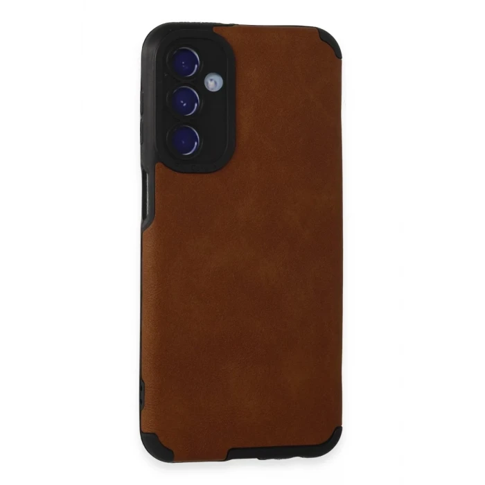 Newface Samsung Galaxy M34 5G Kılıf Loop Deri Silikon - Kahverengi