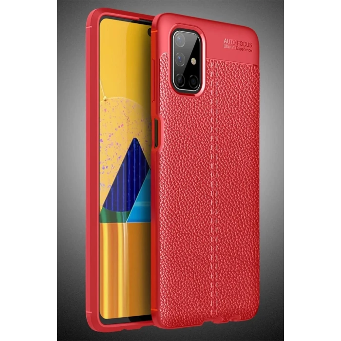 Newface Samsung Galaxy M51 Kılıf Auto Focus Kapak - Kırmızı