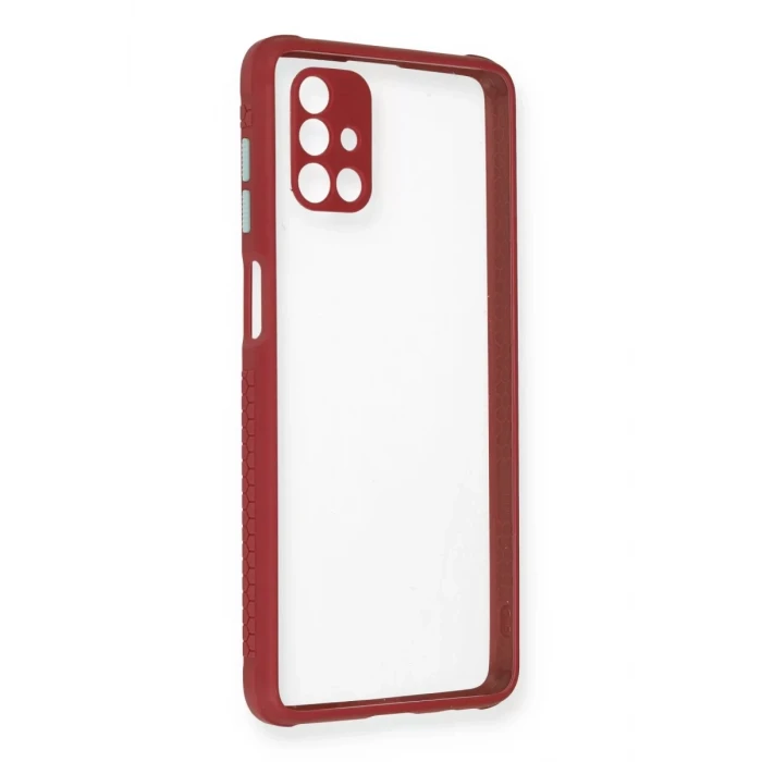 Newface Samsung Galaxy M51 Kılıf Miami Şeffaf Silikon - Fuşya
