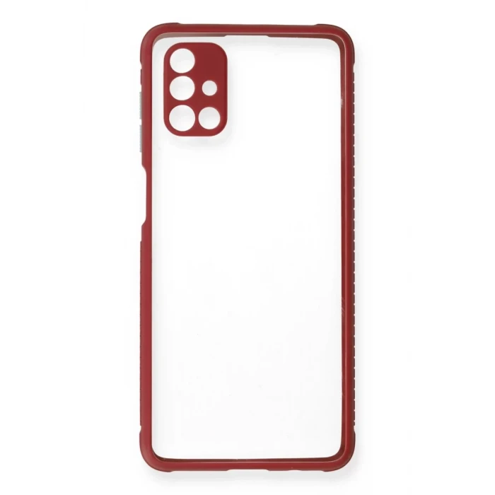 Newface Samsung Galaxy M51 Kılıf Miami Şeffaf Silikon - Fuşya