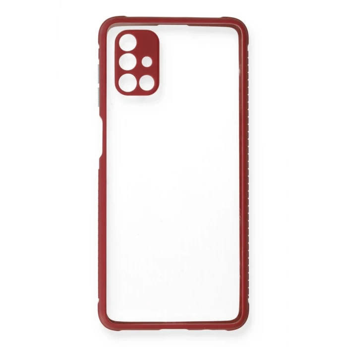 Newface Samsung Galaxy M51 Kılıf Miami Şeffaf Silikon - Fuşya