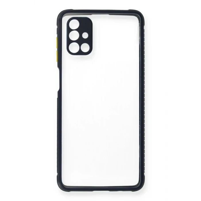 Newface Samsung Galaxy M51 Kılıf Miami Şeffaf Silikon - Lacivert