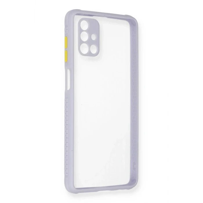 Newface Samsung Galaxy M51 Kılıf Miami Şeffaf Silikon - Lila
