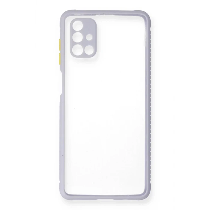 Newface Samsung Galaxy M51 Kılıf Miami Şeffaf Silikon - Lila
