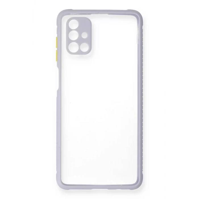 Newface Samsung Galaxy M51 Kılıf Miami Şeffaf Silikon - Lila